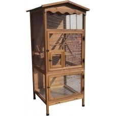 New 70” Large Outdoor Bird Aviary Weatherproof Wooden Indoor Bird Cage Easy Pull Out Clean Tray Asphalt Roof for Finches Doves Parrots Parakeets Canaries Cockatoos Lovebirds Pigeons