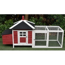 77" Wood Chicken Coop Backyard Hen House 2-4 Chickens with 2 Nesting Boxes New