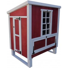 Omitree Deluxe Sturdy Wood Frame Plywood Chicken Coop Backyard Hen House 4-6 Chickens with 3 Nesting Box