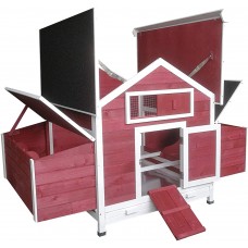 ChickenCoopOutlet Backyard Wood Chicken Coop Hen House 4-6 Chickens with 6 Nesting Box New