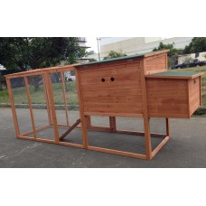 Large 95" Deluxe Solid Wood Hen Chicken Cage House Coop Huge with Run Nesting Box
