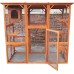 New Large Outdoor Weatherproof Multi Platforms Wooden Cat House Catio Indoor Feral Cat Shelter with Lounge Box Asphalt Roof