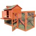 Omitree NEW 98" Wheel Solid Wood Chicken Coop Backyard Hen House 4-6 Chickens with Nesting Box