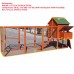 Omitree 122" Deluxe Large Wood Chicken Coop Backyard Hen House with 4 Nesting Box Outdoor Run