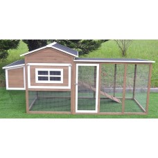 Omitree Large 87" Wood Chicken Coop Backyard Hen House 4-8 Chickens nesting box & Run