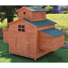 Omitree Deluxe Large Wood Chicken Coop Backyard Hen House 6-10 Chickens with 6 nesting box