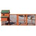 Omitree 122" Deluxe Large Wood Chicken Coop Backyard Hen House with 4 Nesting Box Outdoor Run