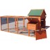 Omitree 122" Deluxe Large Wood Chicken Coop Backyard Hen House with 4 Nesting Box Outdoor Run