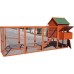 Omitree 122" Deluxe Large Wood Chicken Coop Backyard Hen House with 4 Nesting Box Outdoor Run