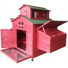 Omitree Deluxe Large Backyard Wood Chicken Coop Hen House 4-8 Chickens with 3 Nesting Box New
