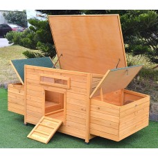 Omitree New 69" Wood Hen Chicken Duck poultry Hutch House Coop Cage with 4 nesting boxes